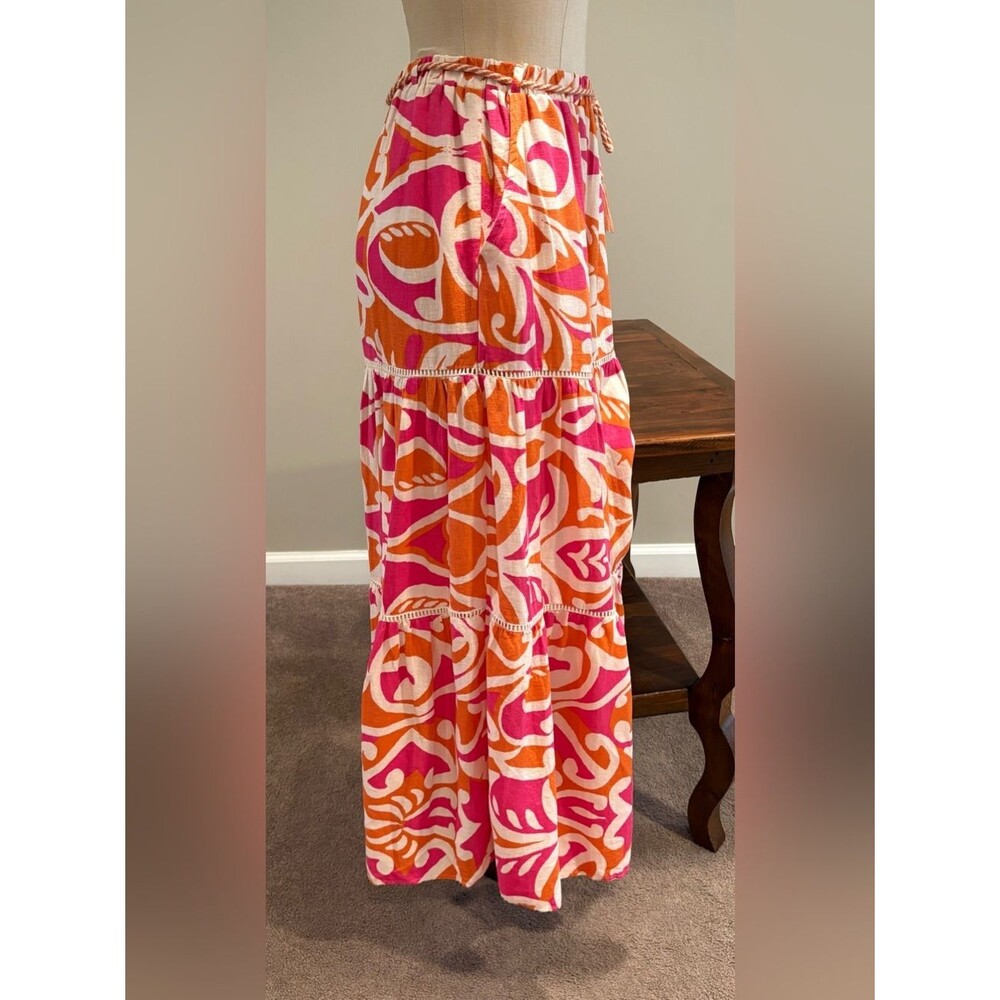 Christian Siriano Tiered Linen Blend Maxi Skirt Size XS - Picture 5 of 11